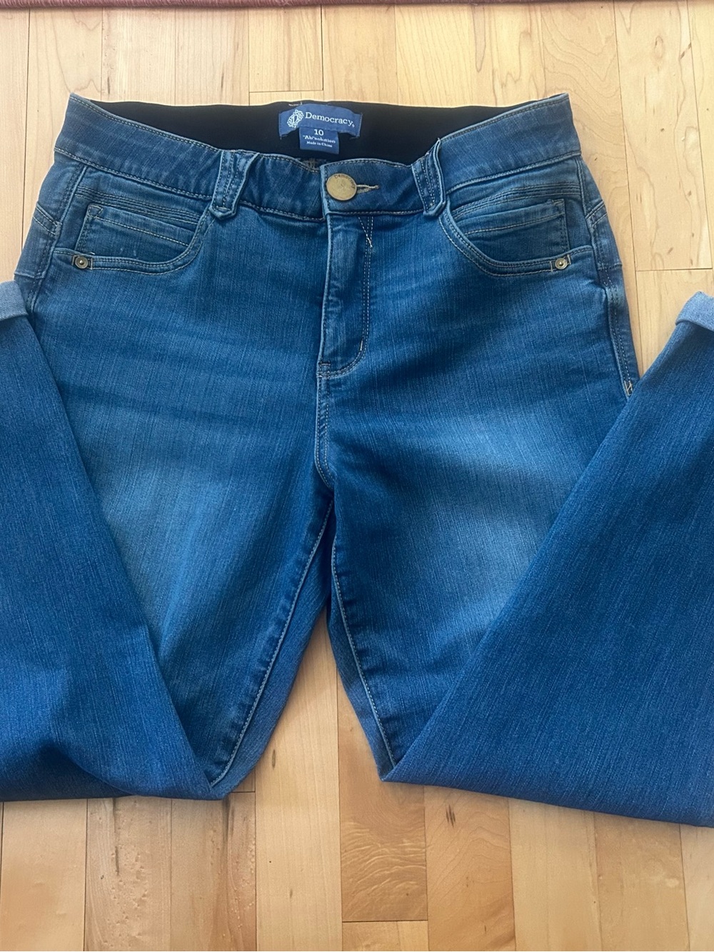 Democracy Women's Blue Denim Jeans - Ab'solution (Size 10)—Skinny Leg